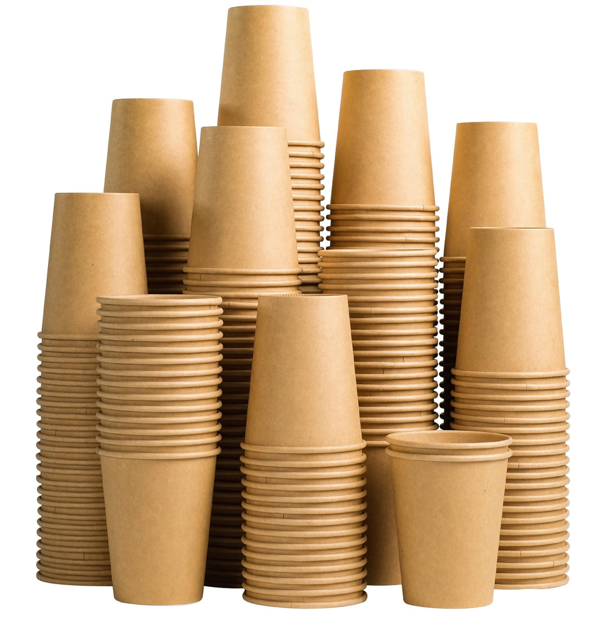 Lamosi 200 Pack 8 oz Kraft Paper Cups, Brown Disposable Paper Coffee Cups