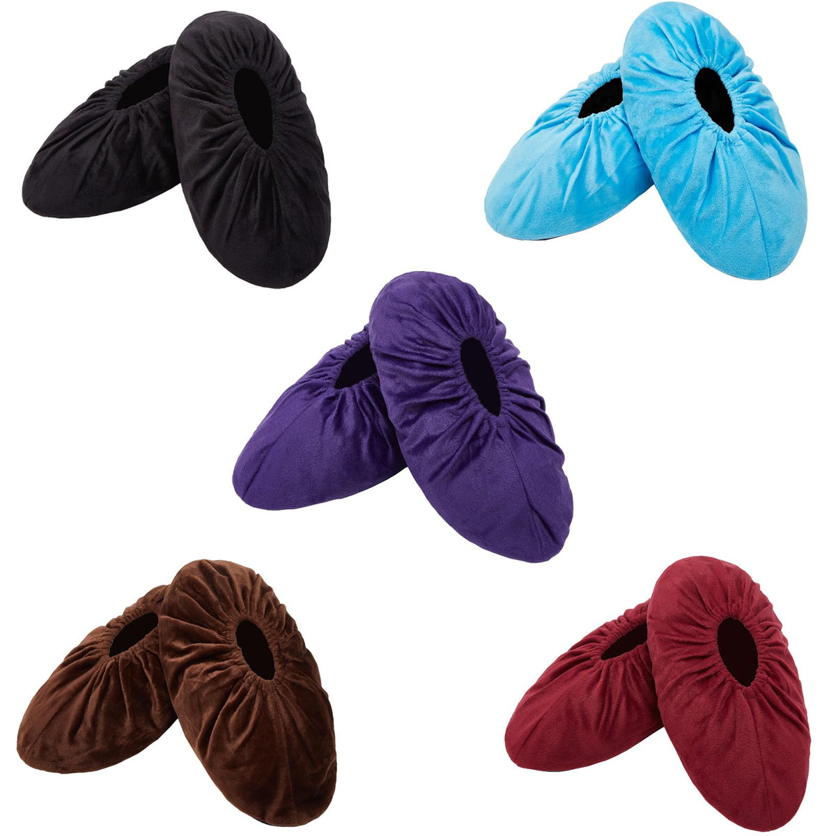 LAKE OF FIRE 5-Pair Reusable Shoe Covers, Non-Slip, Washable, and Thickened Boot Covers for Floor and Carpet Protection