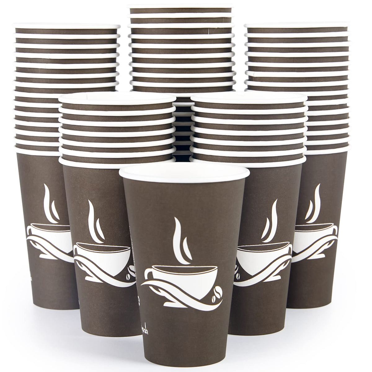 LITOPAK 240 Pack 12 oz Paper Cups, Brown Disposable Hot Coffee Cups