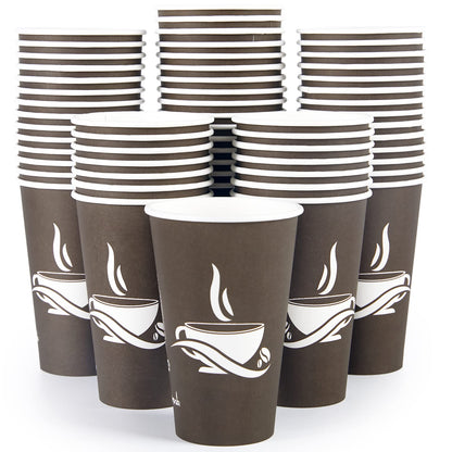 LITOPAK 240 Pack 12 oz Paper Cups, Brown Disposable Hot Coffee Cups