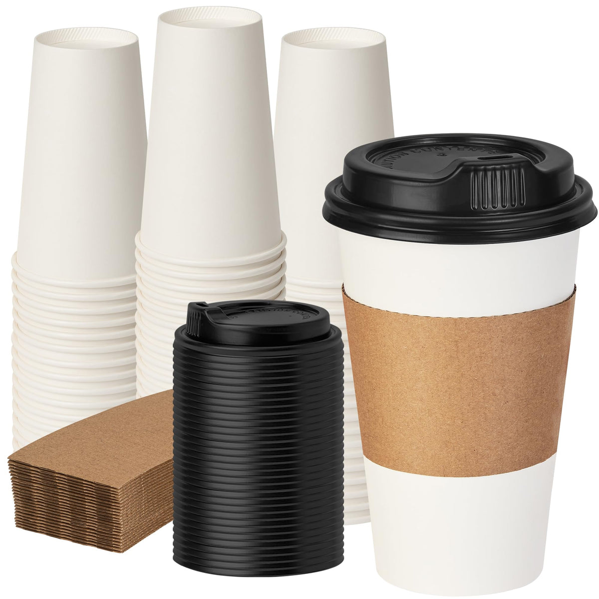 500 Pack 8 oz Paper Cups, Disposable Coffee Cups