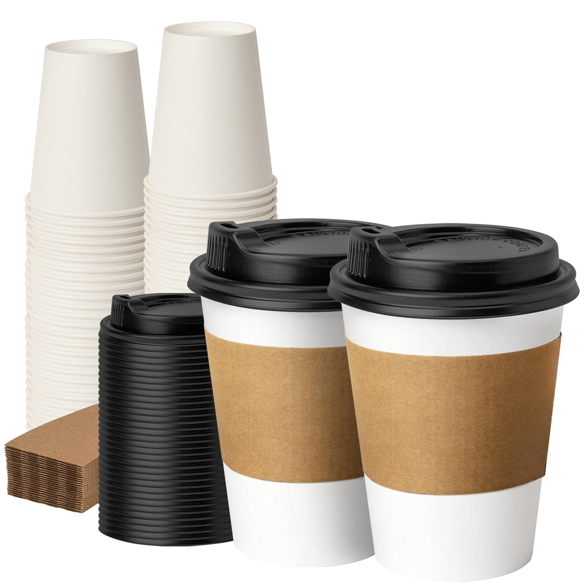 500 Pack 8 oz Paper Cups, Disposable Coffee Cups