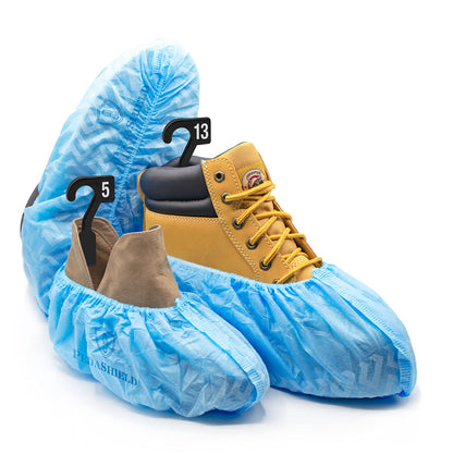 110 Pack Disposable Boot & Shoe Covers, Non-Slip Waterproof, Blue
