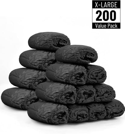 Buself X-Large 200 Count Shoe Covers Disposable Non-Slip, Premium Cloth Boot Covers, Slip-resistant, Durable, Breathable, Non-toxic, Recyclable, Stretchable Fits Up to Size 13 US Men - Black