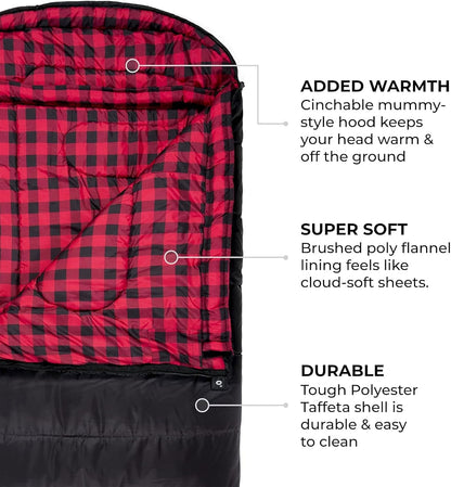 Teton Celsius XXL Sleeping Bag, Cold Weather Sleeping Bags for Adults and Kids, Camping Made Easy and Warm. Compression Sack Included