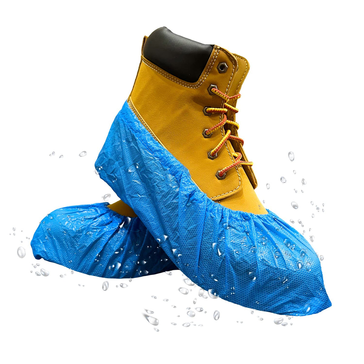 INNOVATIVE HAUS Blue Waterproof Disposable Booties, Shoe Covers, XL