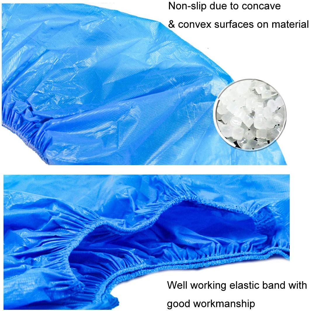 JIAQUAN 100 Pack (50 Pairs) Disposable Plastic Shoe Covers & Boot Covers Waterproof Non-slip for Construction, Workplace, Indoor Carpet Floor Protection,One Size Fits Most.