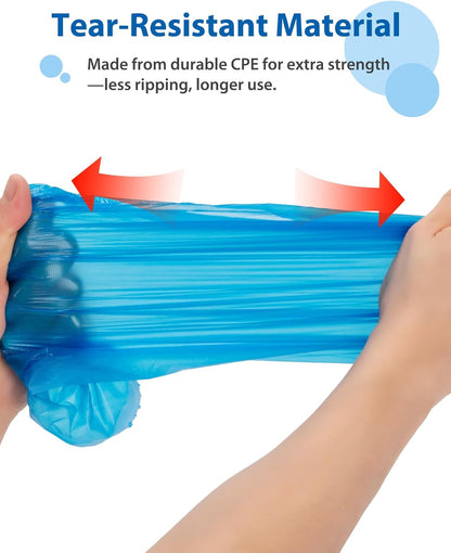 200 Pack (100Pairs) Shoe Covers Disposable Non-Slip, Waterproof CPE Boot Booties on Roll for Easy Storage, Hygienic Foot Covers for Indoor Cleaning Service, Contractors, Workplace Use, Fits Most