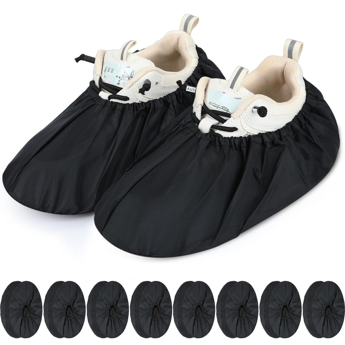 Frienda 8 Pairs Reusable Shoe Covers Waterproof Non Slip Floor,Large