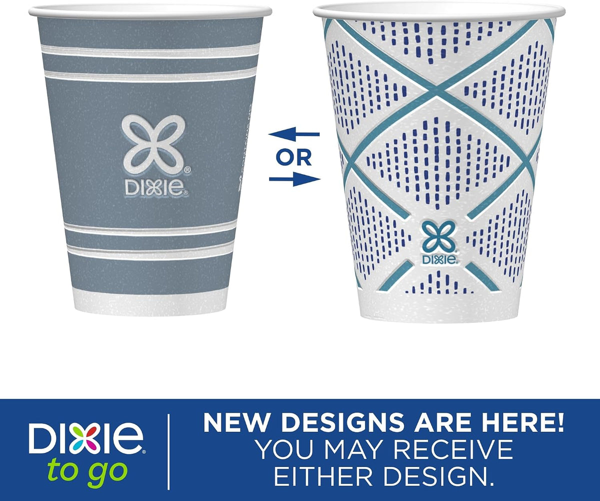 Dixie To Go Paper Coffee Cups, 12 oz, 132 Count, Insulated Disposable Cups