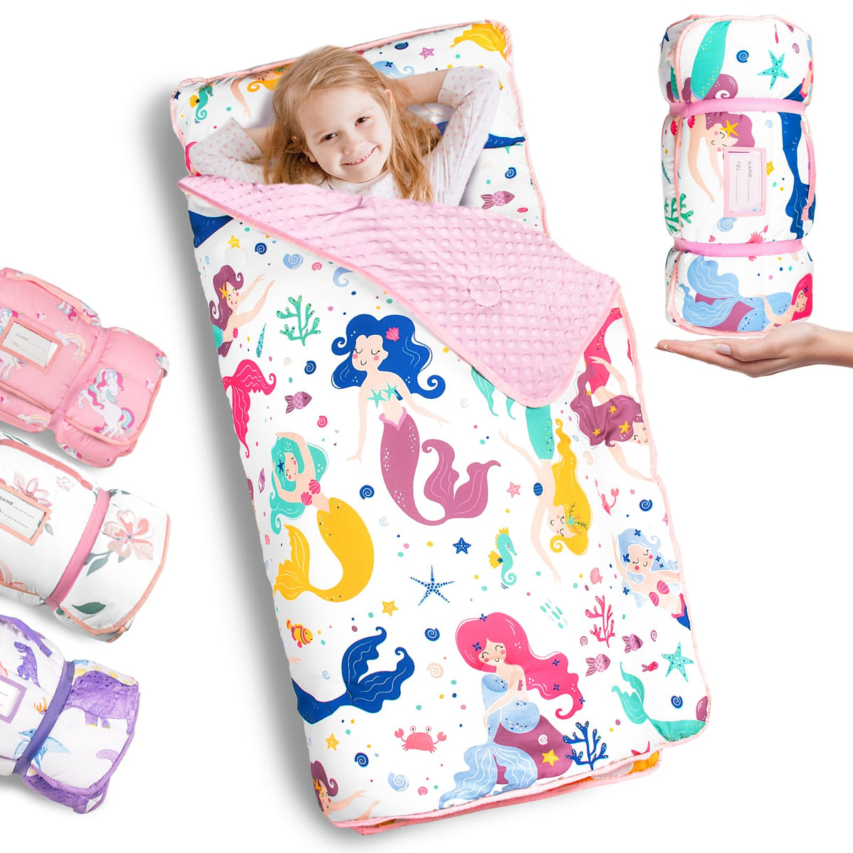 Primlect Toddler Nap Mat with Pillow, Thickened Extra Large Sleeping Bag