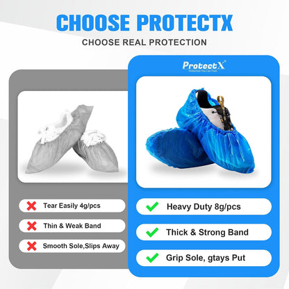 ProtectX Heavy Duty Disposable Shoe Covers Waterproof Non-Slip, Extra Large