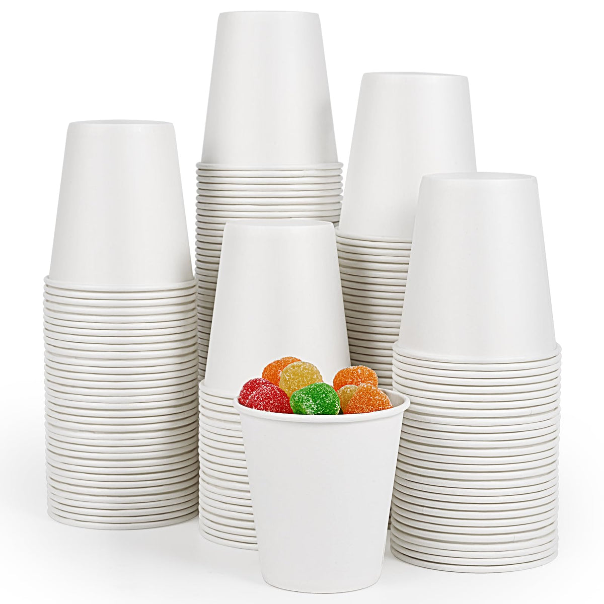 TV TOPVALUE 5 oz Paper Cups, 200 Count Small Disposable Water Cups, White