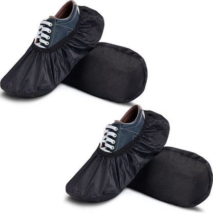 SATINIOR 2 Pairs Bowling Shoe Covers Black Non-Slip Protector, Reusable, XL