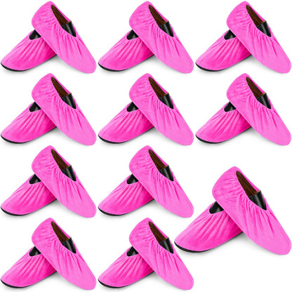 JaGely 11 Pair Reusable Cloth Shoe Covers for Indoors, Multicolor