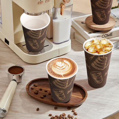 12 oz 180 Pack Coffee Cups Disposable Thickened Paper Coffee Cups