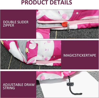 Kids Sleeping Bags - Camping Sleeping Bags with Carry Bag - Compact Sleeping Bag for Hiking, Backpacking 3 Season Warm & Cool Weather, Lightweight Waterproof Outdoor Travel for Boys Girls