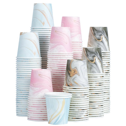 5oz Bathroom Paper Cups,300 Pack Disposable Mouthwash Cups(Marble)