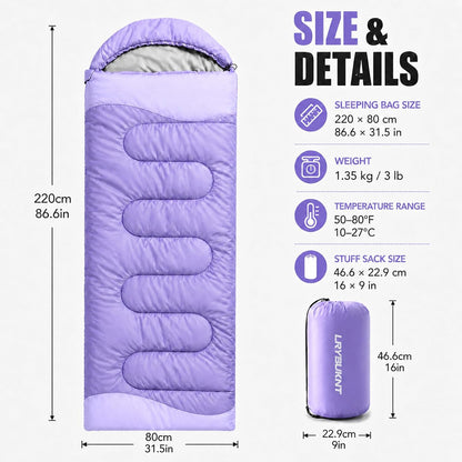 Sleeping Bags for Adults & Kids - Lightweight Camping Sleeping Bag