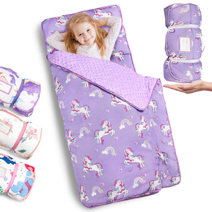 Primlect Toddler Nap Mat with Pillow, Thickened Extra Large Sleeping Bag