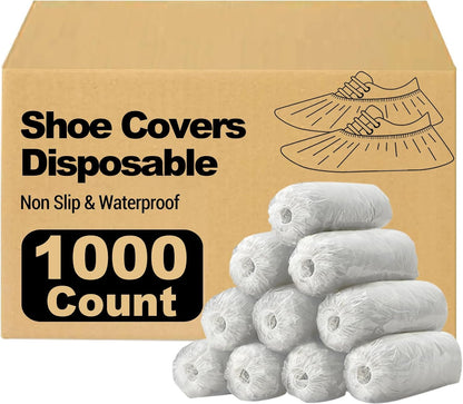 1000 Pieces(500 Pairs) Shoe Covers Disposable, Waterproof,Non-Slip for Various Occasions,fits up to US Men's 12 & Women's 13 Size,Durable Booties Boot Covers for Indoors & Outdoor.