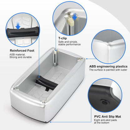 LYSHIYI Shoe Cover Dispenser with 200pcs Disposable Shoe Covers, Automatic Shoe Cover Machine Fits shoes up to Men's size 12, Suitable for Home, Factory, Hospital (Silver)