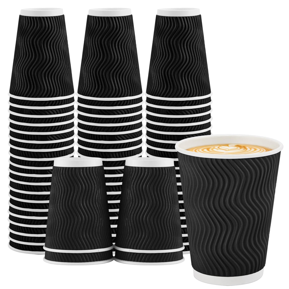 Lamosi 100 Pack Coffee Cups 12 oz, Disposable Paper Coffee Cups No Lids