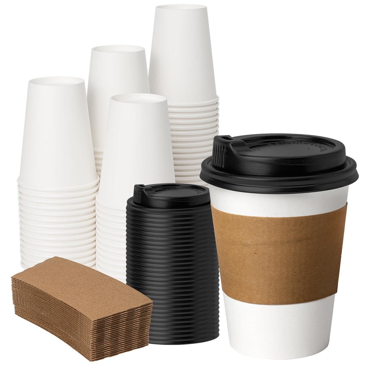 YEEHAW 16 oz Disposable Coffee Cups with Lids 100 Pack