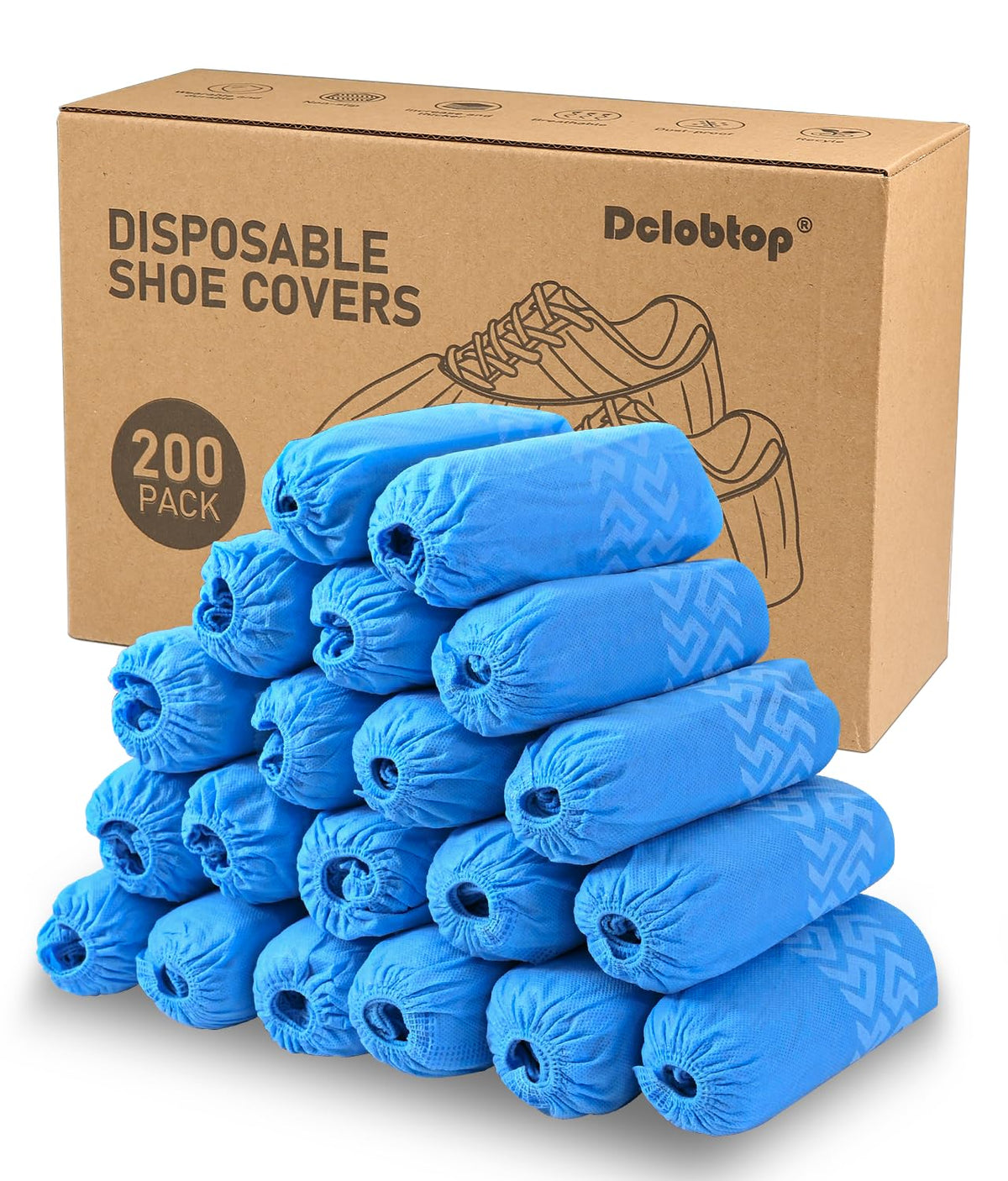 X-Large 100 Pcs Shoe Covers Disposable Non-Slip, Breathable Shoe Covers for Indoors, Slip-resistant, Durable, Non-Woven Booties for Shoes Covers,Stretchable Fits Up To13 US Men,Black