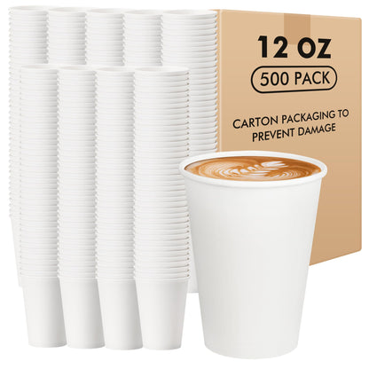 RACETOP 8 oz 500 Pack Disposable Paper Coffee Cups