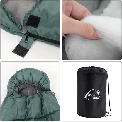 Wind Tour 3 Season Lightweight Waterproof Sleeping Bag Indoor & Outdoor for Hiking Backpacking Camping Traveling
