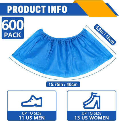 600 Pack(300 Pairs) Shoe Covers Disposable, Non-woven Fabric Shoes Covers