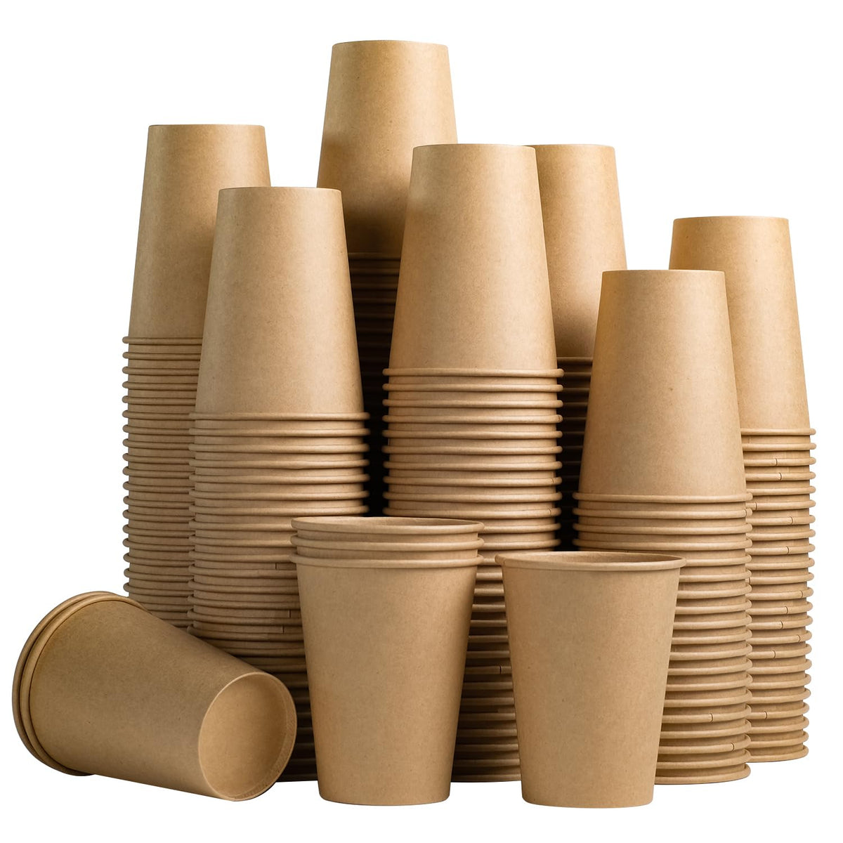Lamosi 200 Pack 8 oz Kraft Paper Cups, Brown Disposable Paper Coffee Cups