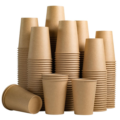 Lamosi 200 Pack 8 oz Kraft Paper Cups, Brown Disposable Paper Coffee Cups