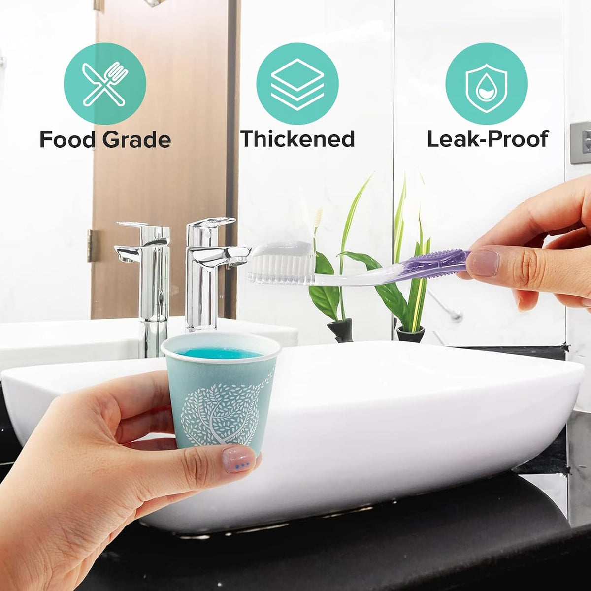 LITOPAK 600 Pack 3 oz Paper Cups, Colorful Disposable Mouthwash Cups 3 oz