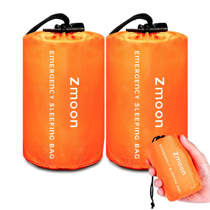 Zmoon Emergency Sleeping Bag Survival Bag, Portable Waterproof Thermal Bivy Sacks,Bivvy Bags,Camping Mylar Sleeping Bag Survival Gear Emergency Blankets Survival Shelter