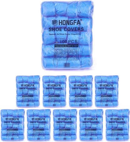 Disposable Shoe Cover Refills for Automatic Dispenser Machine - Waterproof, Non-Slip T-Buckle Plastic Booties for Indoors, Home, Construction and Carpet Protection 100 Pcs