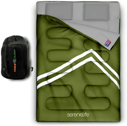 SereneLife Double Sleeping Bag for Adults & Teens