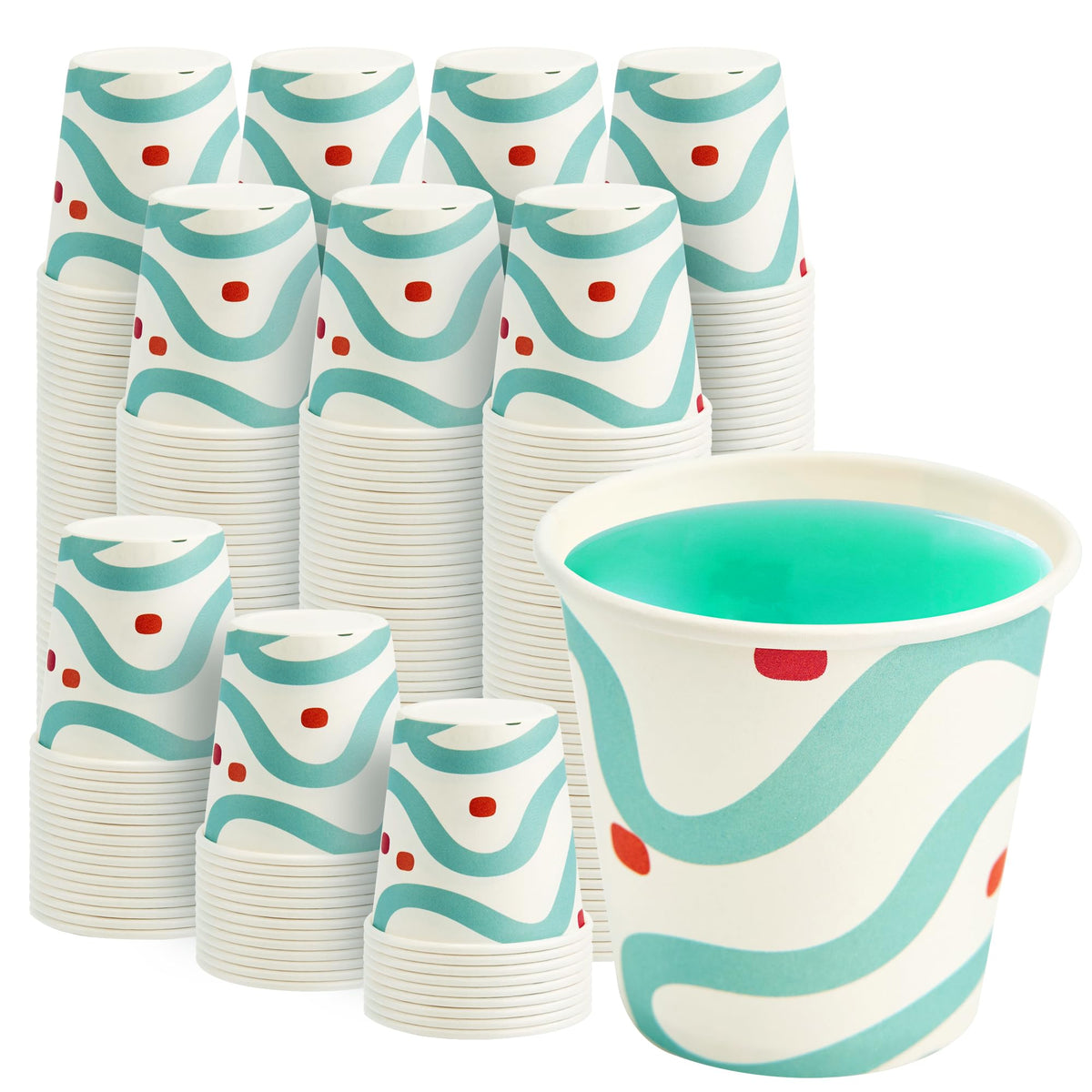 RACETOP Coffee Cups 12 oz, 100 Pack Disposable Paper Cups