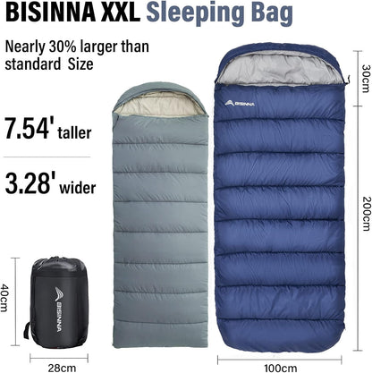 BISINNA XXL Sleeping Bag(90.55"x39.37") for Big and Tall Adults Plus Size