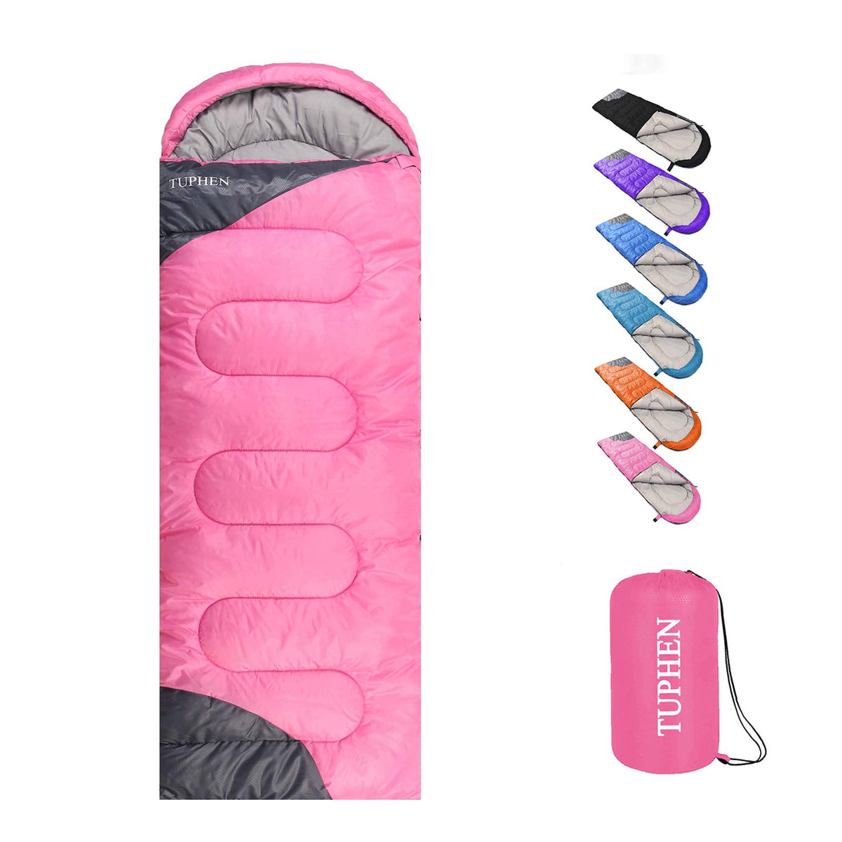 tuphen- Sleeping Bags for Adults Kids Boys Girls Backpacking Hiking Camping Microfiber Liner, Cold Warm Weather 4 Seasons Indoor Outdoor Use, Lightweight & Waterproof
