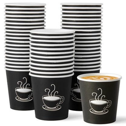 TV TOPVALUE 4 oz Espresso Paper Cups, 600 Count Small Coffee Cups, Black
