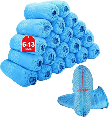 X-Large Shoe Covers Disposable 200 Pack (100 Pairs) Fit Shoe Sizes to Men's 13