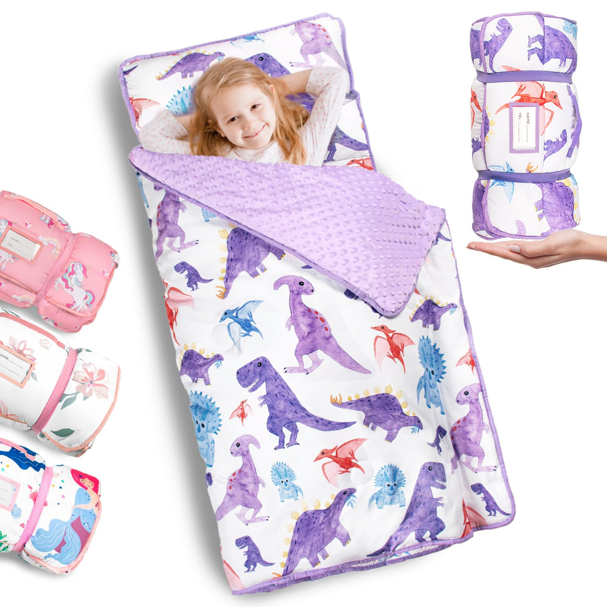 Primlect Toddler Nap Mat with Pillow, Thickened Extra Large Sleeping Bag