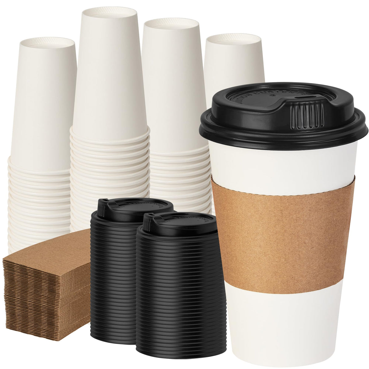 500 Pack 8 oz Paper Cups, Disposable Coffee Cups