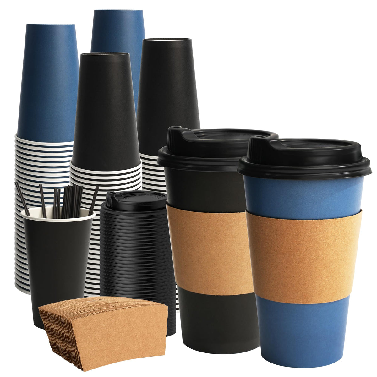 METAPRINT 300 Pack 12 oz Disposable Paper Coffee Cups, White
