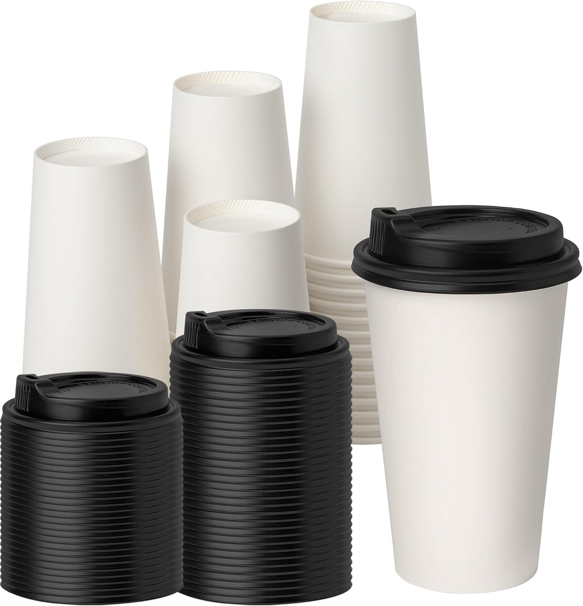 YEEHAW 16 oz Disposable Coffee Cups with Lids 100 Pack