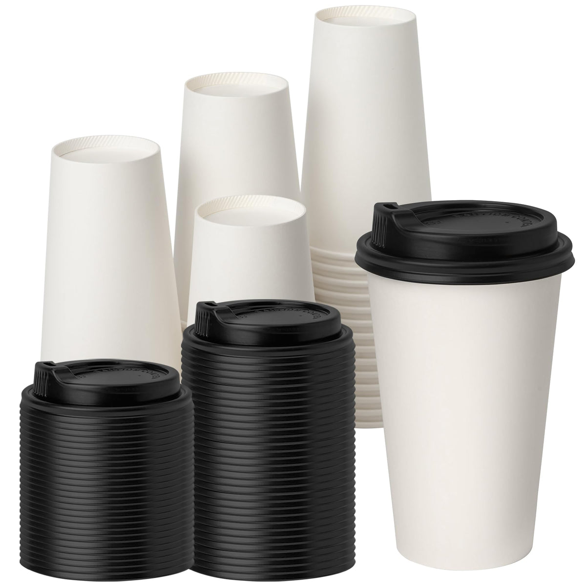 YEEHAW 16 oz Disposable Coffee Cups with Lids 100 Pack