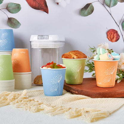 LITOPAK 600 Pack 5 oz Paper Cups, Colorful Disposable Mouthwash Cups