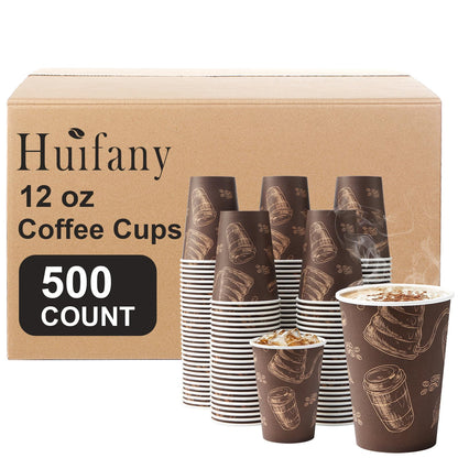 12 oz 180 Pack Coffee Cups Disposable Thickened Paper Coffee Cups